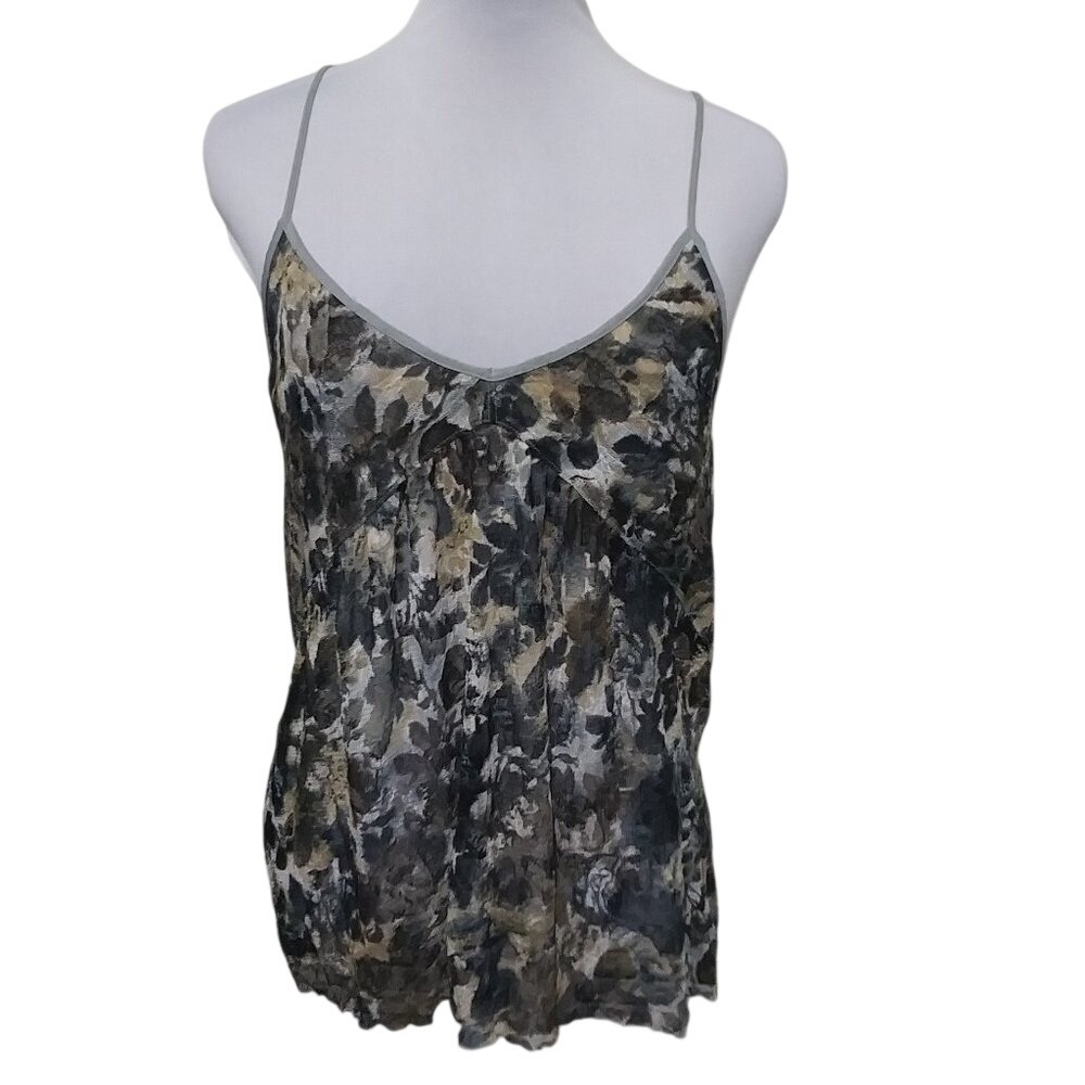 Free People Intimately Floral Lace Racerback Camisole Grey Tan‎ Small S P